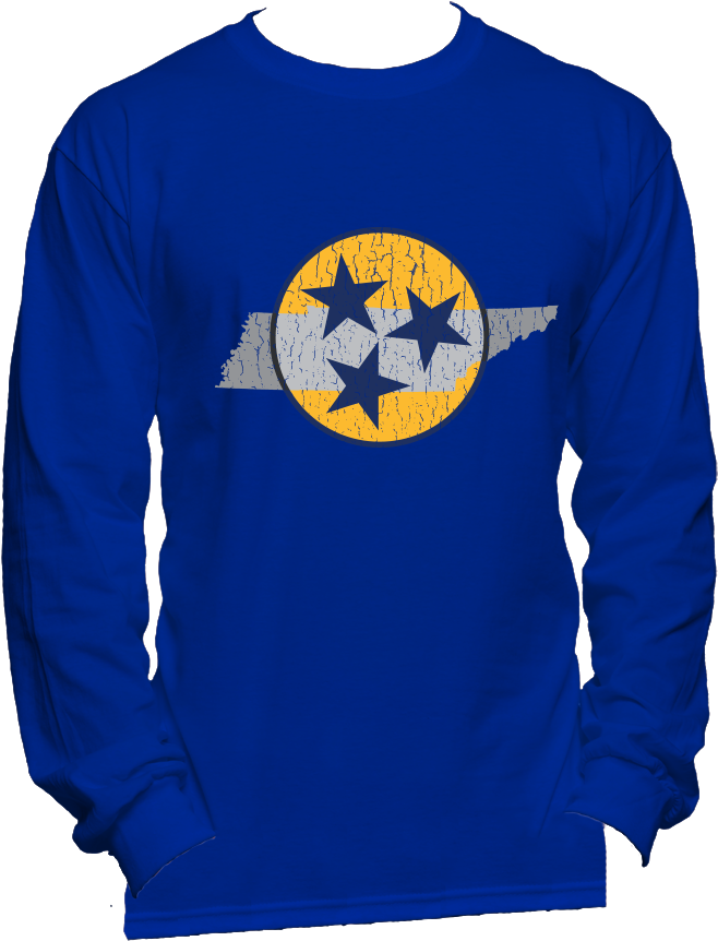 Tri Star Yellow Mens Long Sleeve T Shirt (1000x1000), Png Download