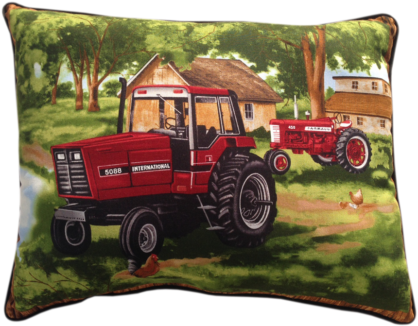 Ih Farmall 450 & Ih 5088 Tractors Throw Pillow (1001x751), Png Download