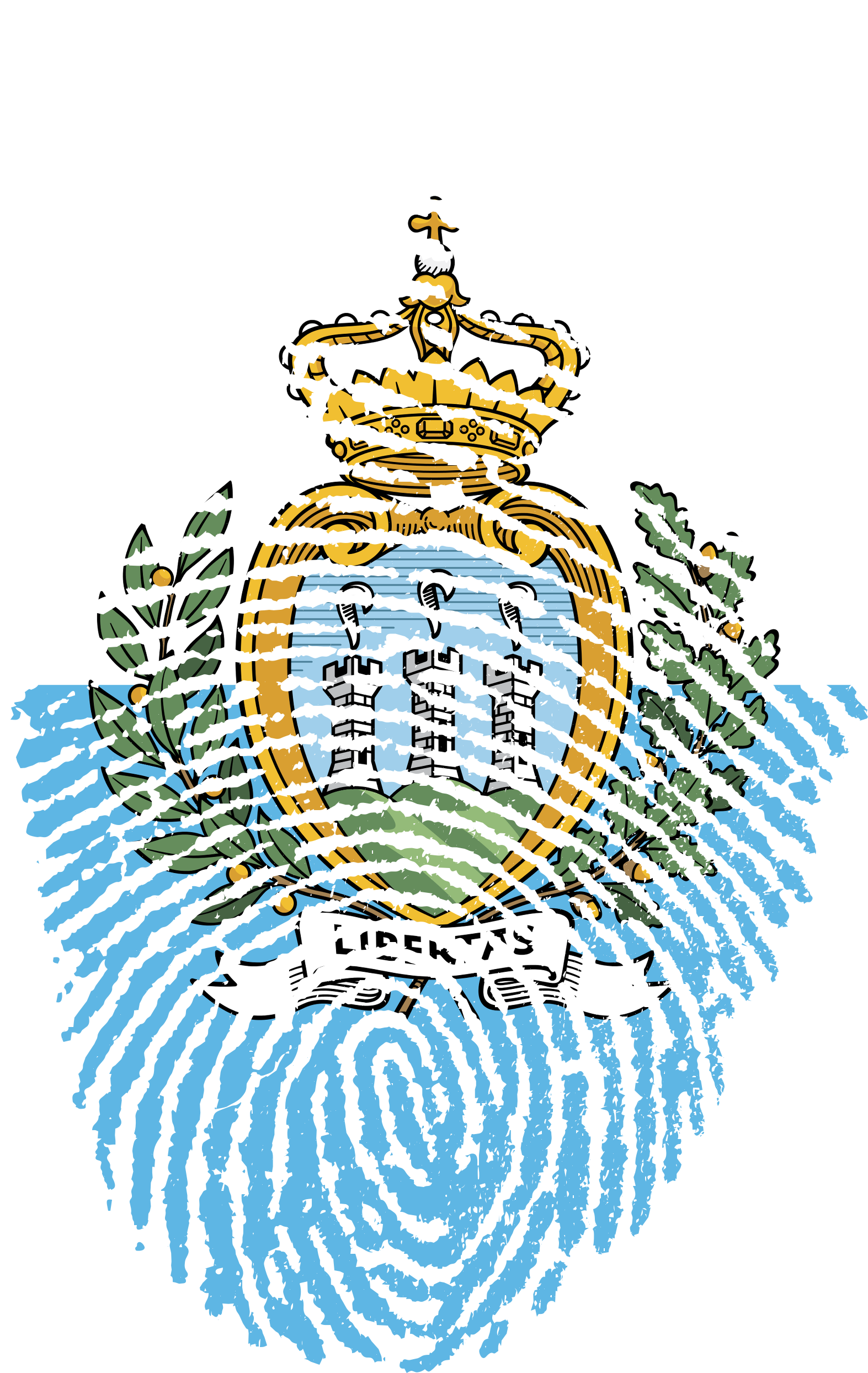 San Marino Flag Fingerprint 662730 (1573x2488), Png Download
