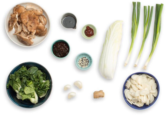 Korean Rice Cakes With Shiitake Mushrooms, Napa Cabbage (700x477), Png Download