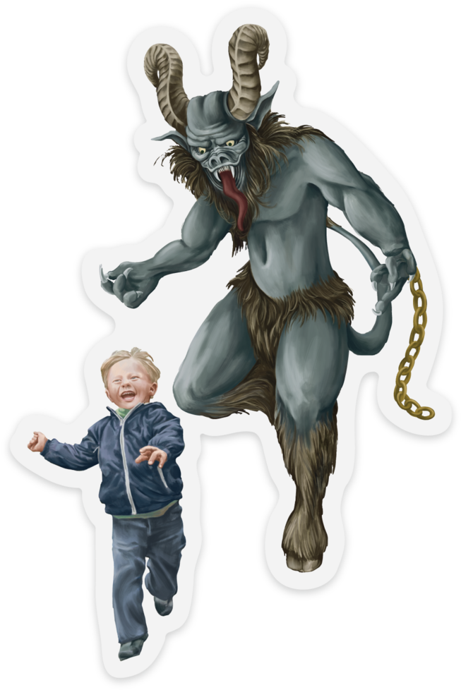 3-pack Of Krampus Stickers (686x1011), Png Download