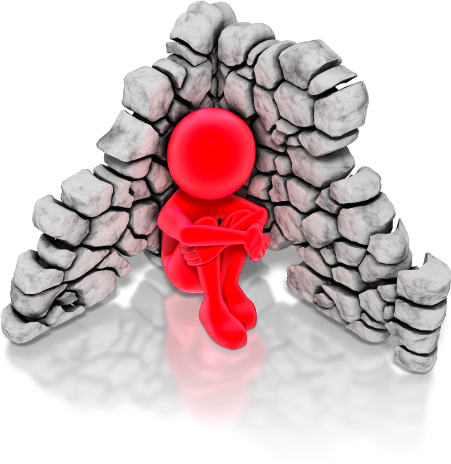 Red Man Sitting In Ruins (1000x1000), Png Download