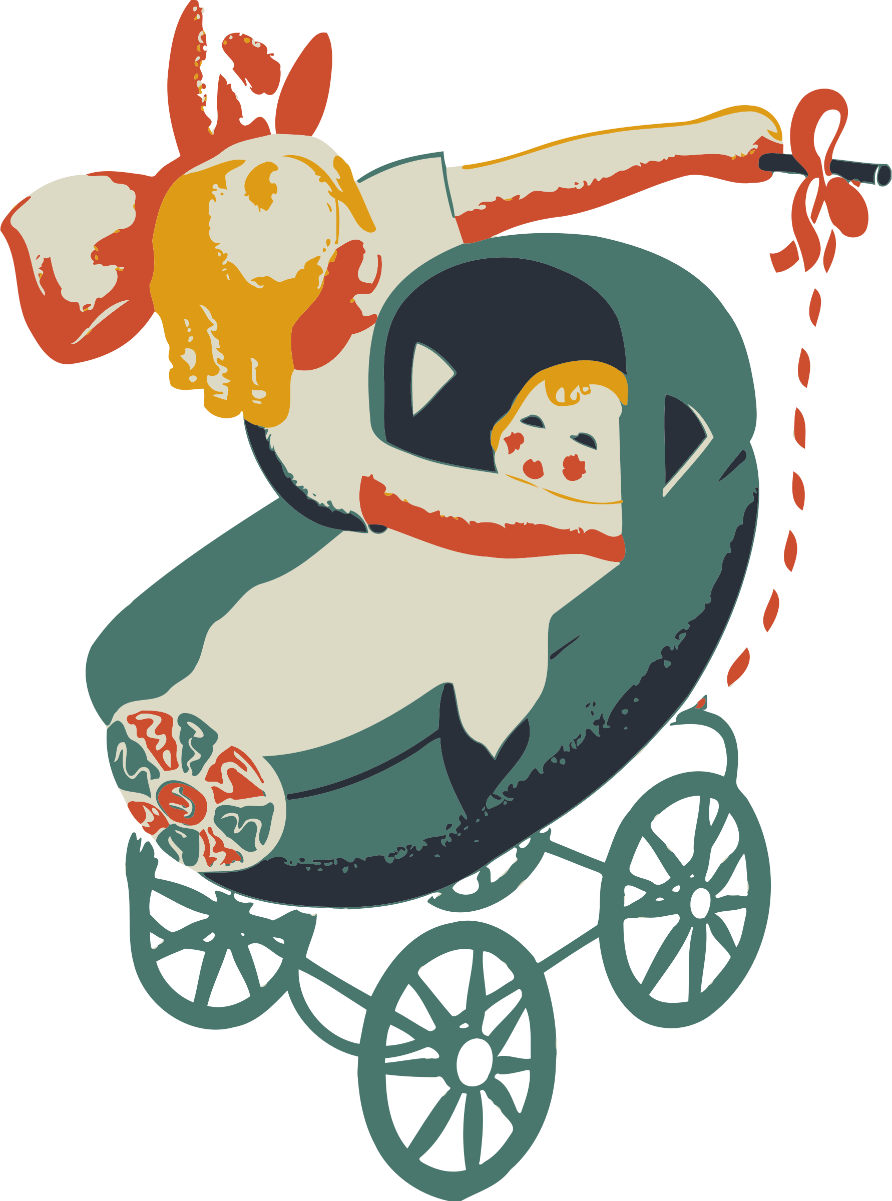This Free Icons Png Design Of Girl With Buggy (1782x2400), Png Download
