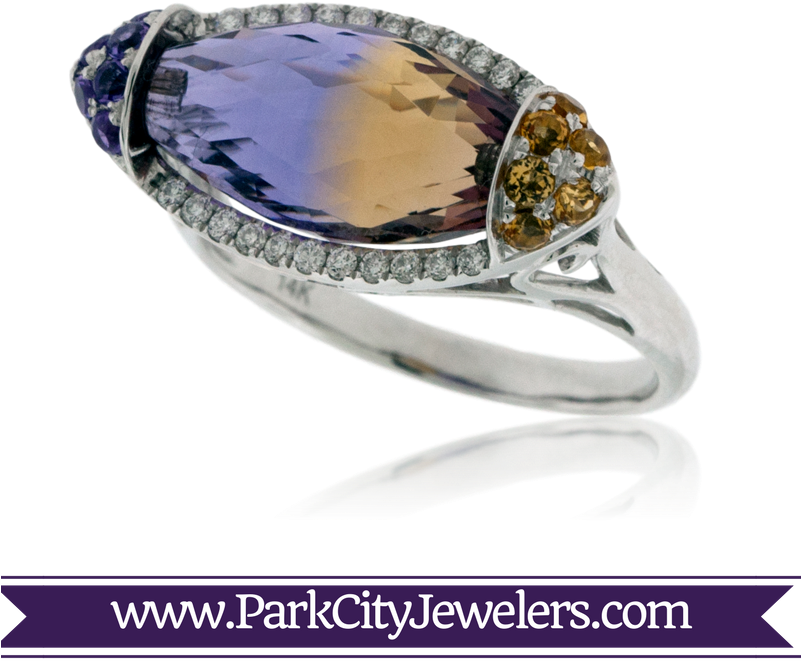 Amethyst / Citrine And Ametrine Ring (800x800), Png Download