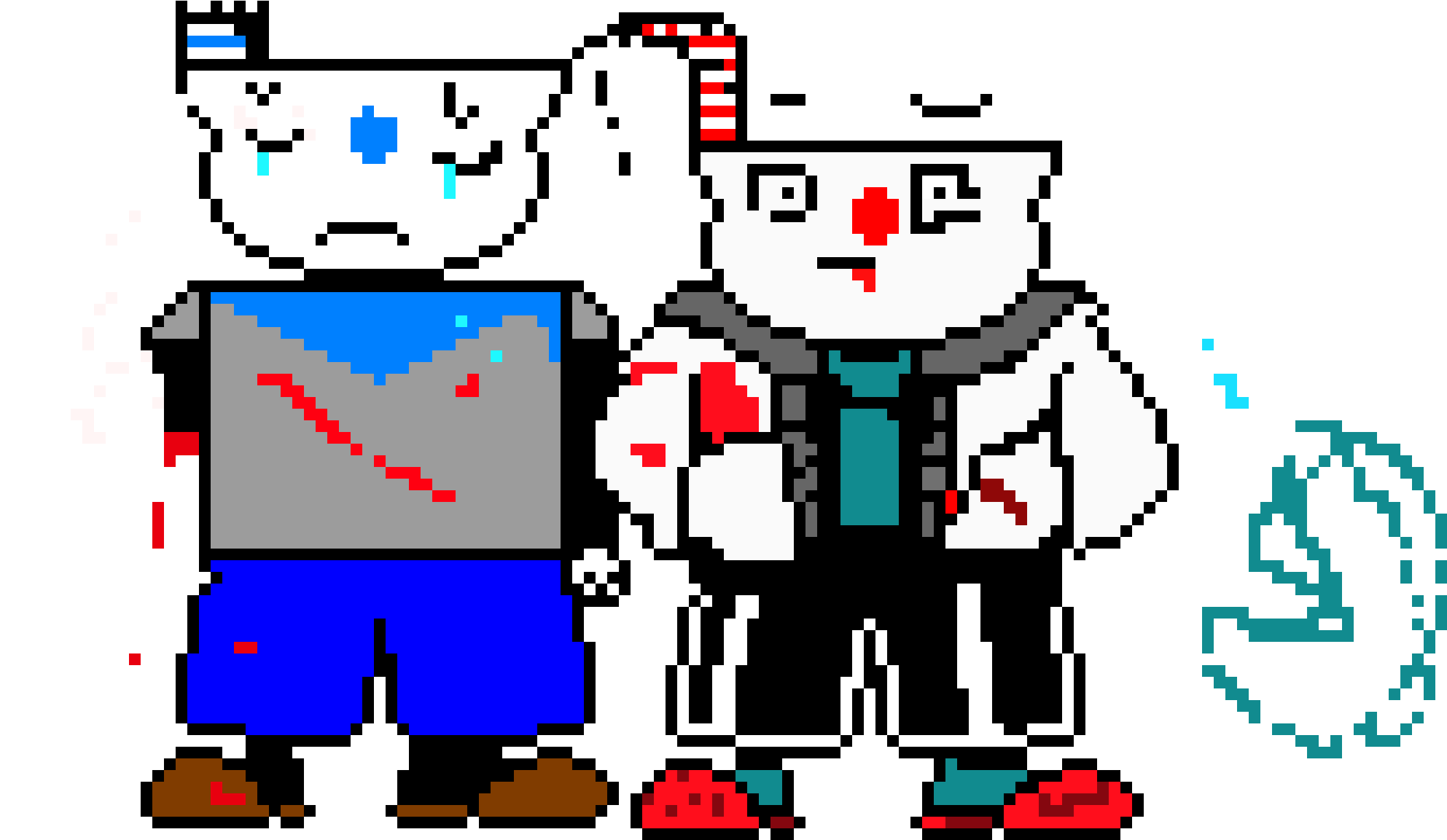 Cuptale Cuphead And Mugman [bad Ending] (2482x1292), Png Download