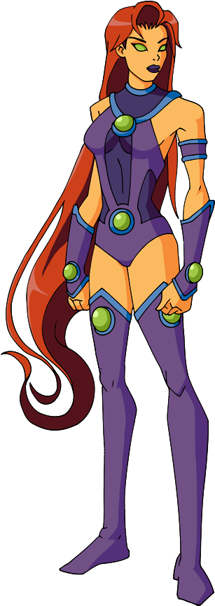 Young Justice Starfire - Beast Boy Young Justice (519x900), Png Download