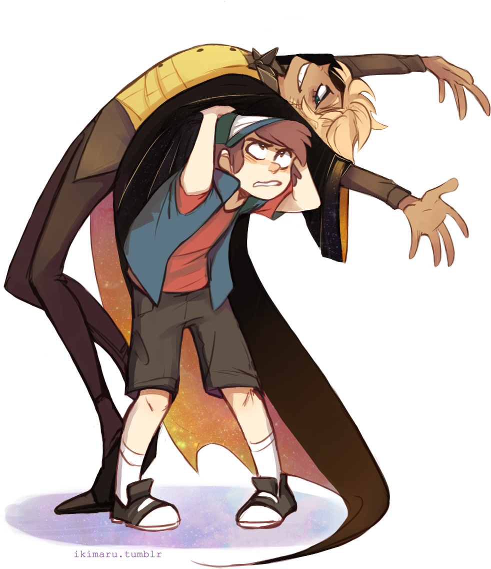 “bill Wtf ” - Bill Cipher Human And Dipper (1100x1333), Png Download
