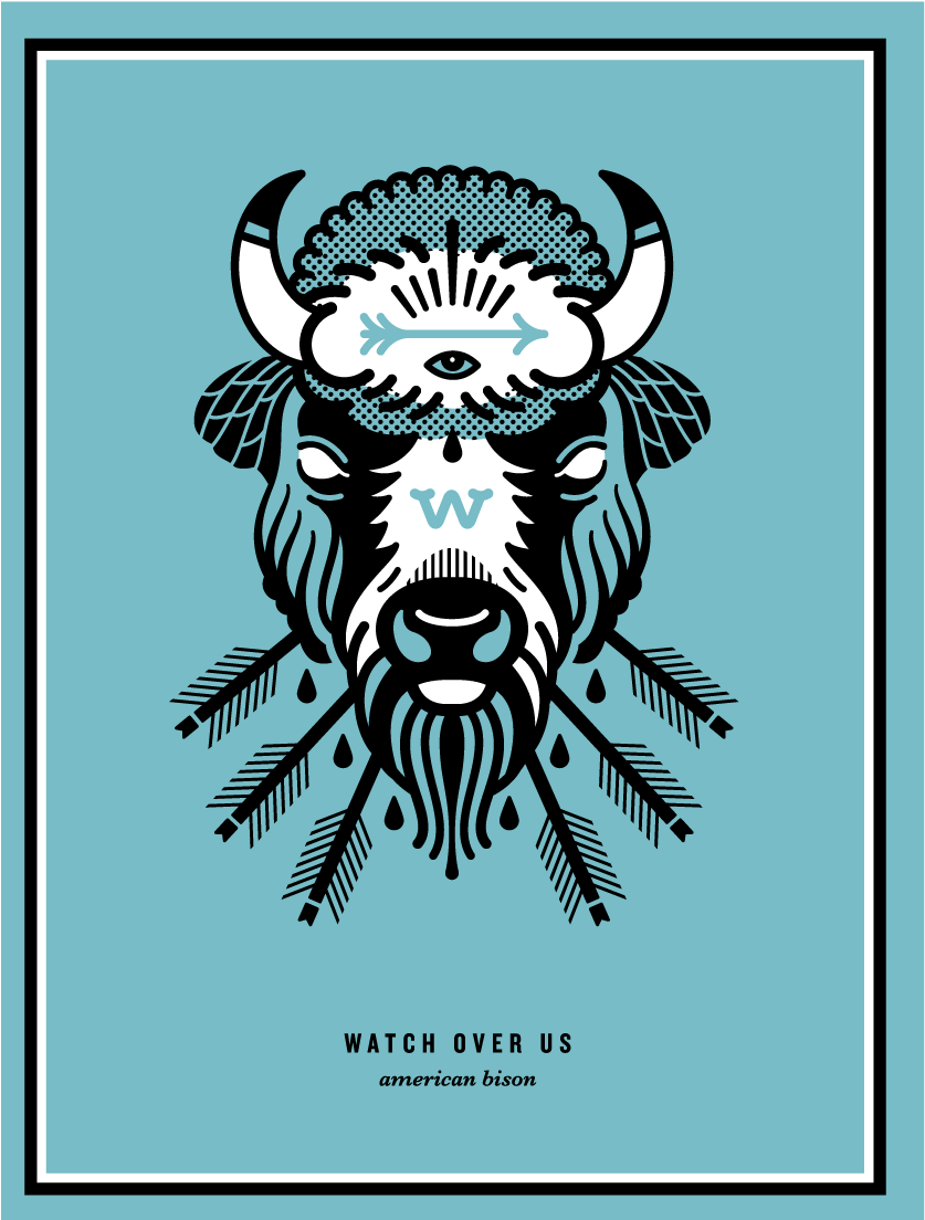 Watch Over Us - Buffalo Illustrations (1020x1291), Png Download