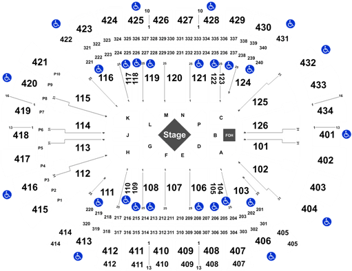 Toyota Center Houston Section 122 Row 23 (525x405), Png Download