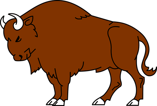 Bison Animal Wild Buffalo Wildlife America - Bison Clipart (504x340), Png Download