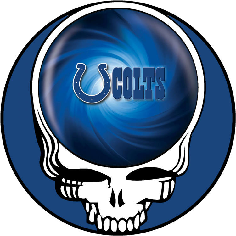 Indianapolis Colts Skull Logo Iron On Transfers - Indianapolis Colts Nfl Bowling Ball (750x750), Png Download