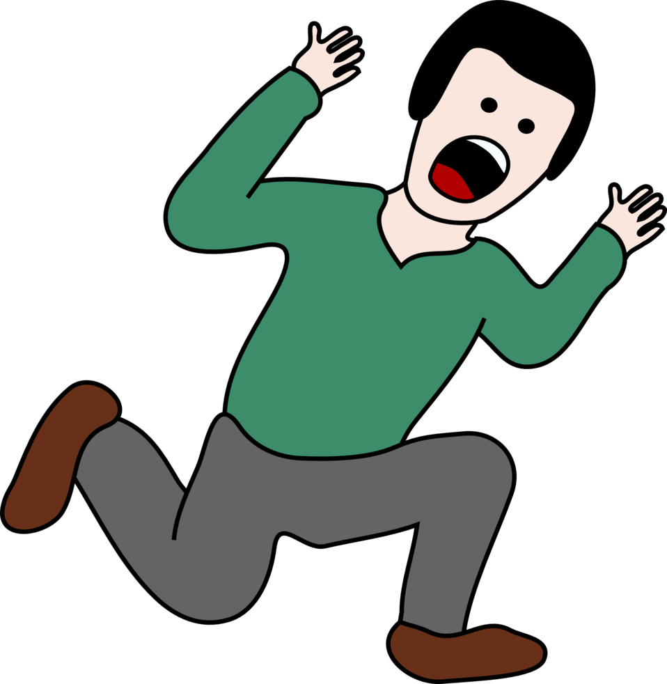 Scared Man Clipart Png For Web (876x900), Png Download