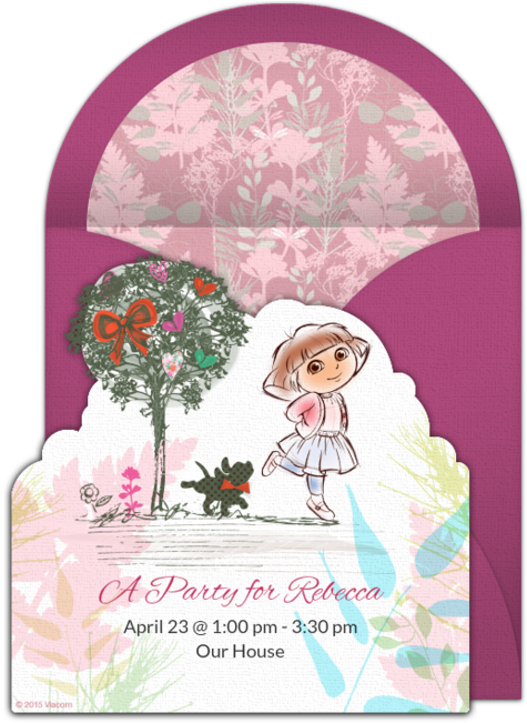 Dora The Explorer Watercolor Online Invitation - Sweet Pea (650x650), Png Download