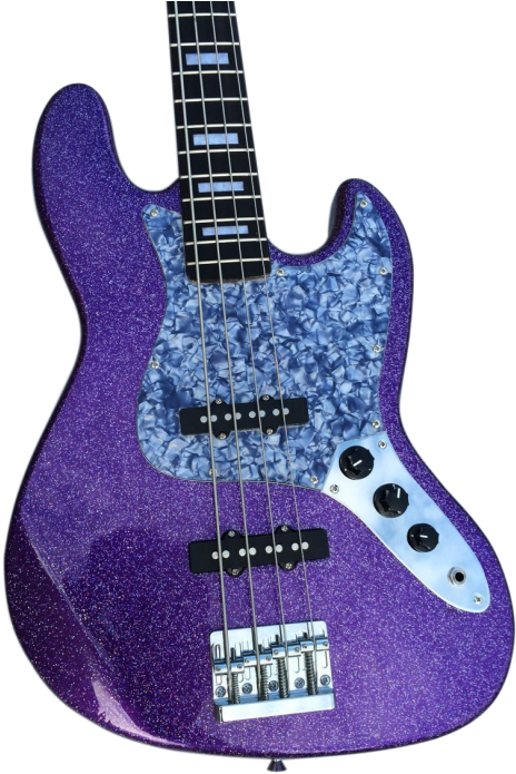 Custom Shop Sparkle Purple Jazz Silver Dust Metallic - Purple Sparkle Bass Guitar (700x700), Png Download