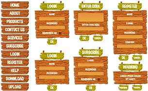 Set Of Vector Cartoon Illustrations Wooden Signs, Gui - Señales Madera Diseño (360x360), Png Download