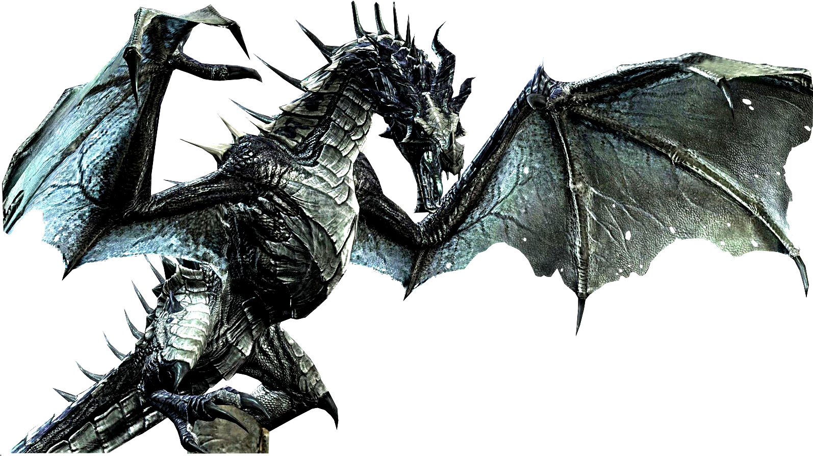 Fire Breathing Dragon Png Vector Library - Skyrim Dragon Transparent (1600x896), Png Download