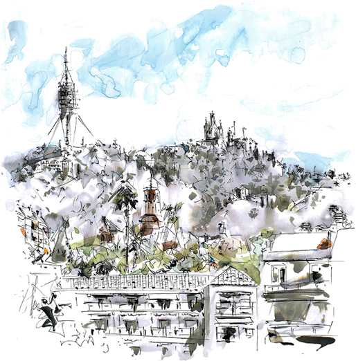 La Puerta Del Dragón - Watercolor Painting (640x640), Png Download