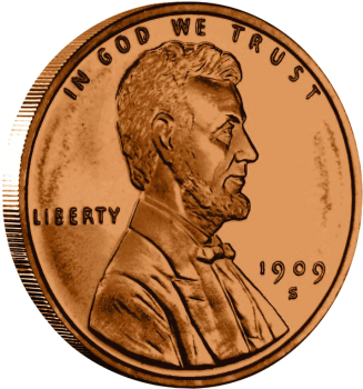 Penny Png - 1909 .999 Copper Penny (465x349), Png Download