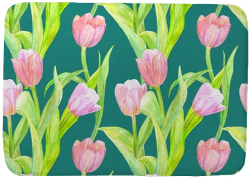 Fashion Seamless Texture With Elegant Tulips For Your - Watercolor Painting (400x400), Png Download