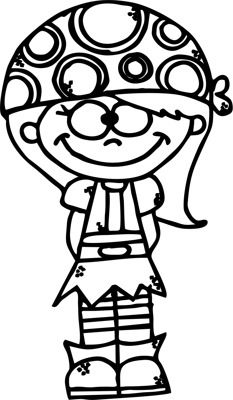 The End Clipart Cute - Niño Pirata Dibujo Blanco Y Negro (771x1322), Png Download