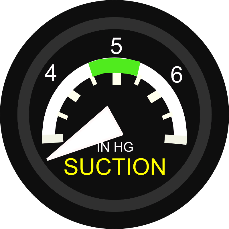 Gyro Suction Gauge - Suction Gage Cessna (800x800), Png Download