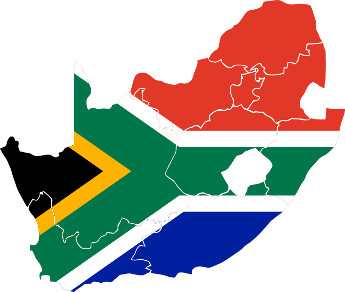 Africa Clipart South America Map - South Africa Map Flag (707x599), Png Download