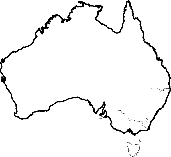 Map Of Australia Outline - A4 Outline Of Australia (600x550), Png Download