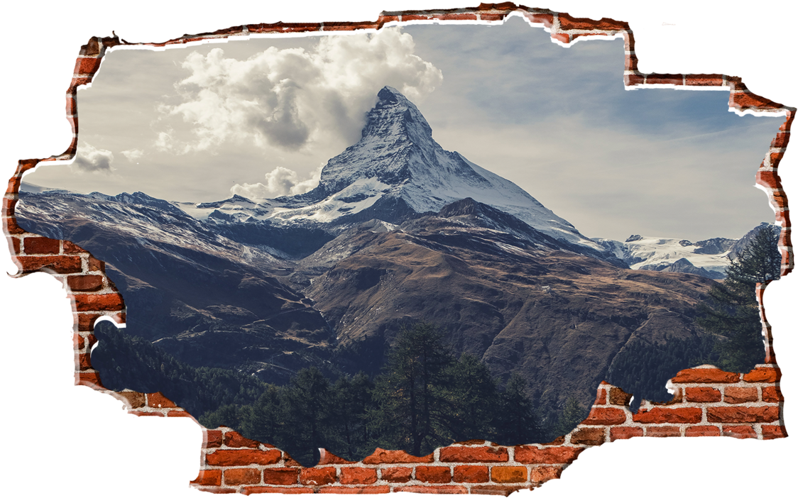 Zapwalls Decals Mountain Peak Cloudy Sky Breaking Wall - Crushing Clouds Wall Tapestry - Small: 51" X 60" By (1280x750), Png Download