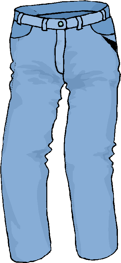 Jeans Clipart Man Png Pencil And In Color - Jeans Clipart (416x849), Png Download