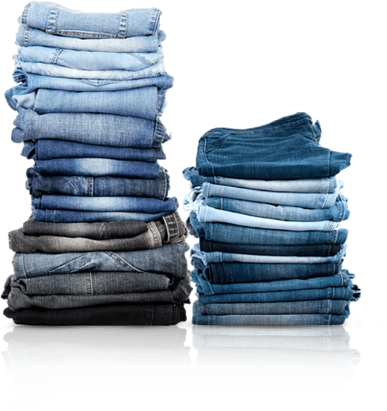 Nty Clothing Exchange Two Stacks Of Folded Jeans, Various - Transparent Folded Blue Jeans (544x599), Png Download