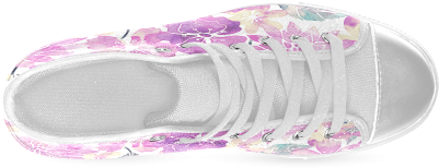 Watercolor Flower Pattern Women's Classic High Top - Walking Shoe (500x500), Png Download