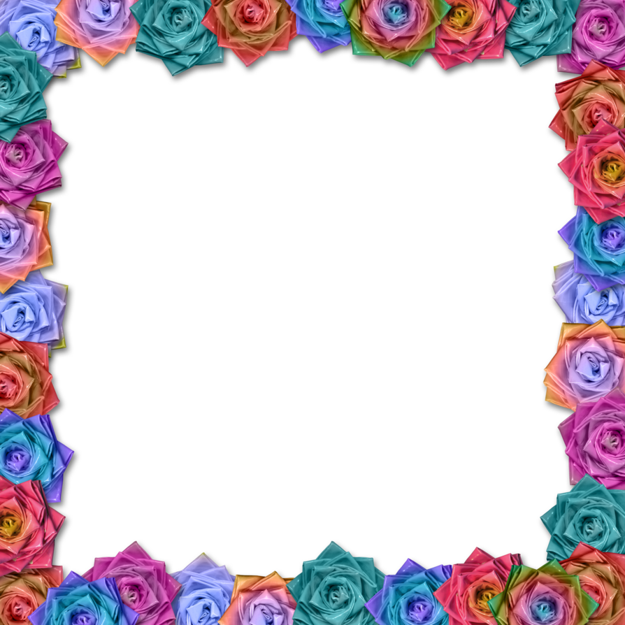 Beautifull Roses Flower Latest Border Design Hd - Flower Border Design Hd (894x894), Png Download