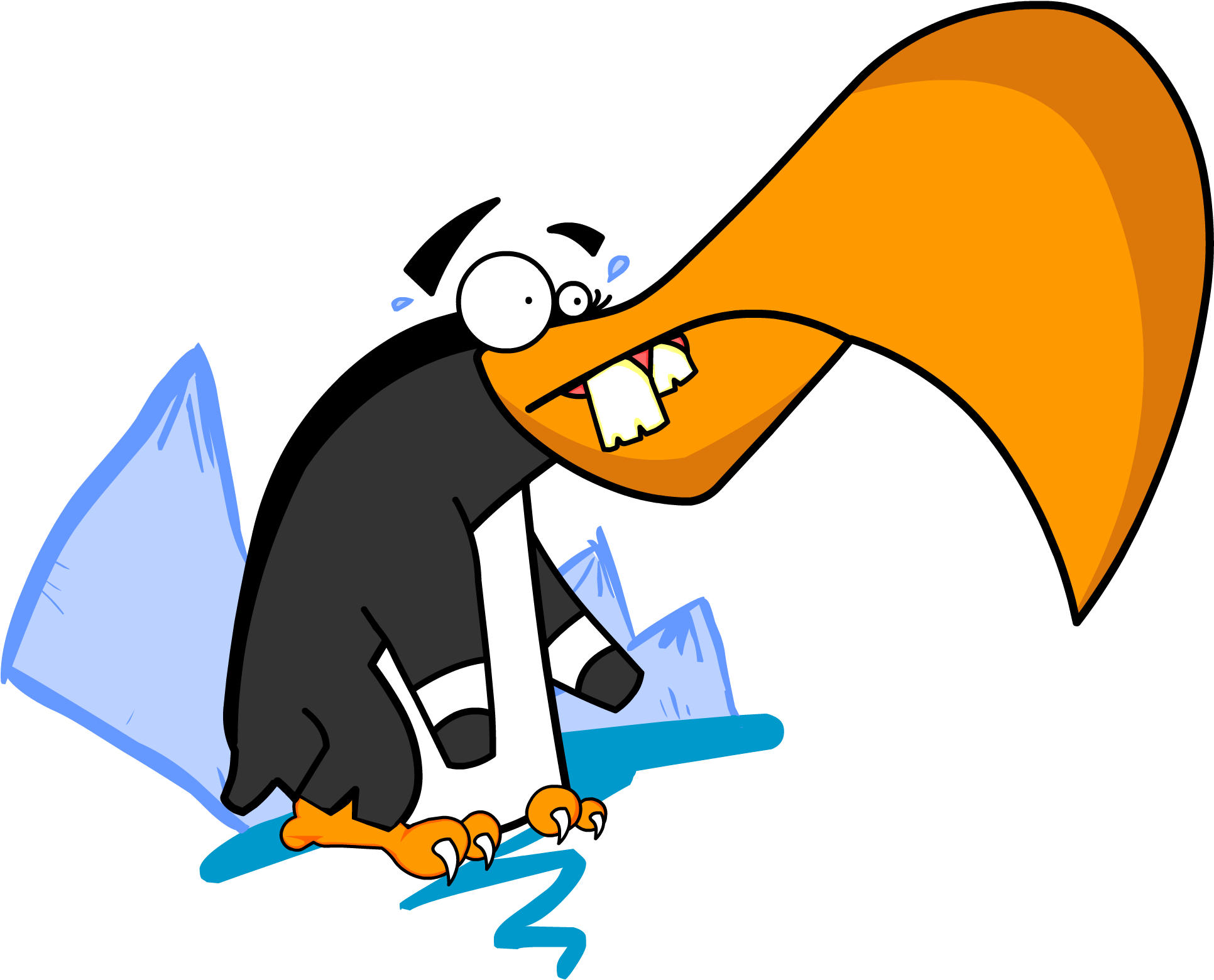 Scared Penguin (2292x1667), Png Download