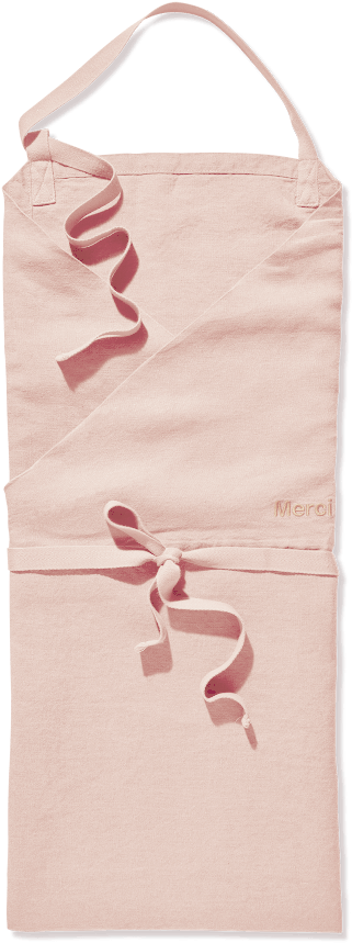 Pink Beige Pre-washed Linen Plain Apron (750x1000), Png Download
