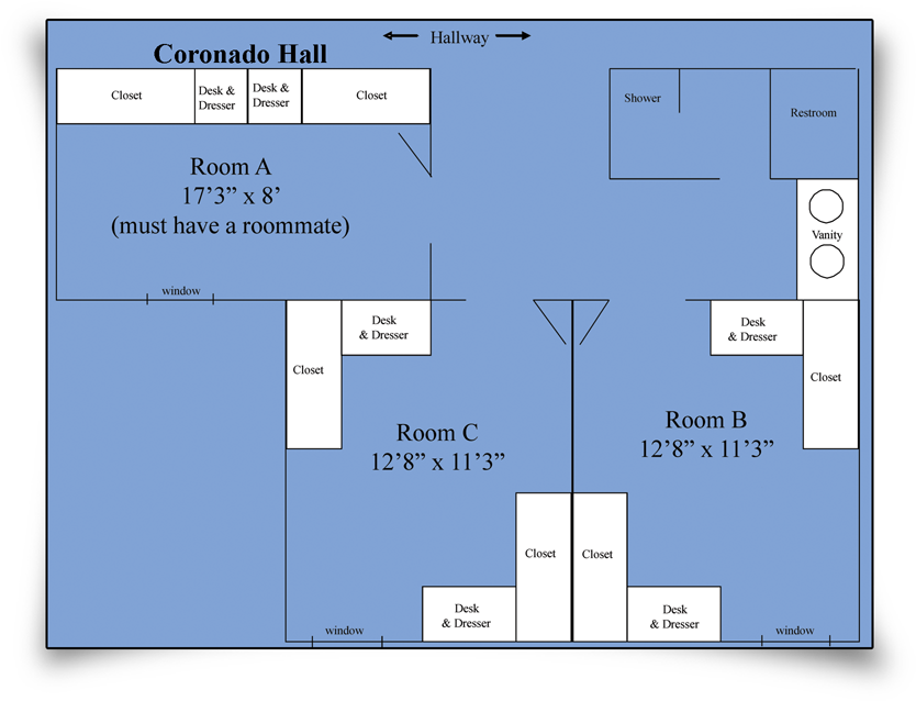 Coronado Hall (866x678), Png Download