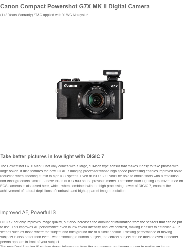 Canon Compact Powershot G7x Mk Ii (1940x1000), Png Download