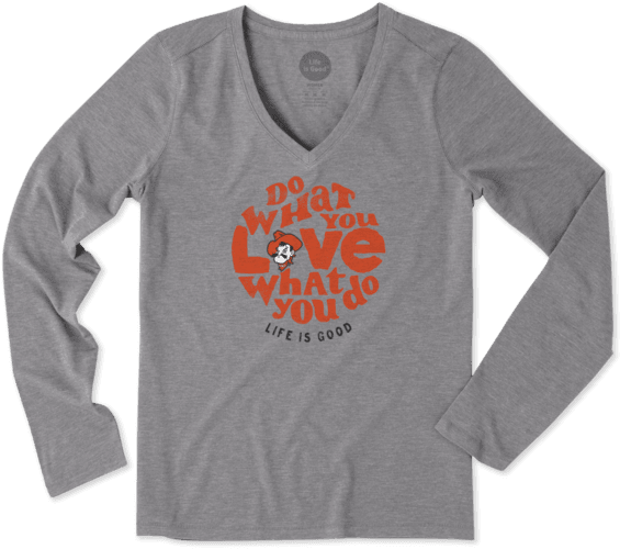 Women's Oklahoma State Cowboys Retro Dwyl Circle Long (570x570), Png Download