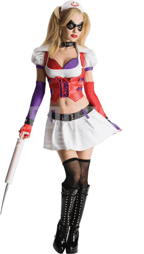 Secret Wishes Harley Quinn Arkham Asylum Costume (850x850), Png Download