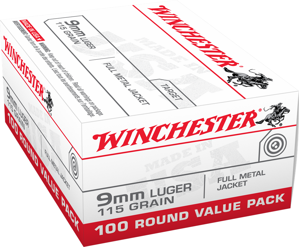 Winchester 9mm Luger 115 Gr Fmj Value Pack (1024x845), Png Download