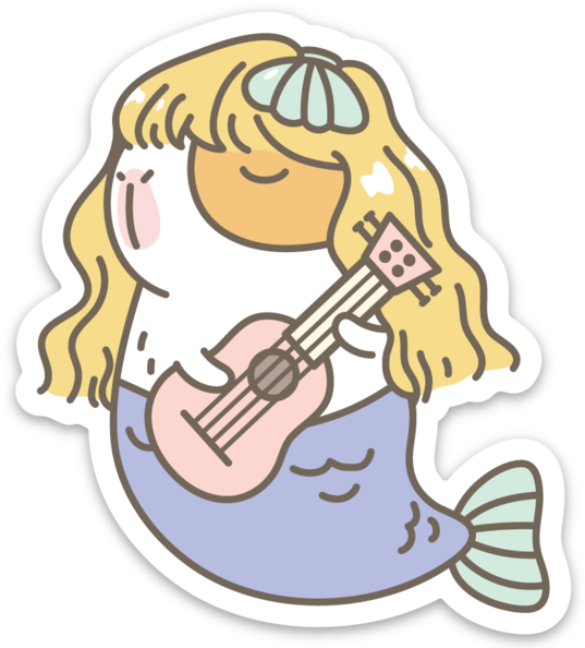 Mermaid Bubu The G U I N E A Pig Vinyl Sticker (720x720), Png Download