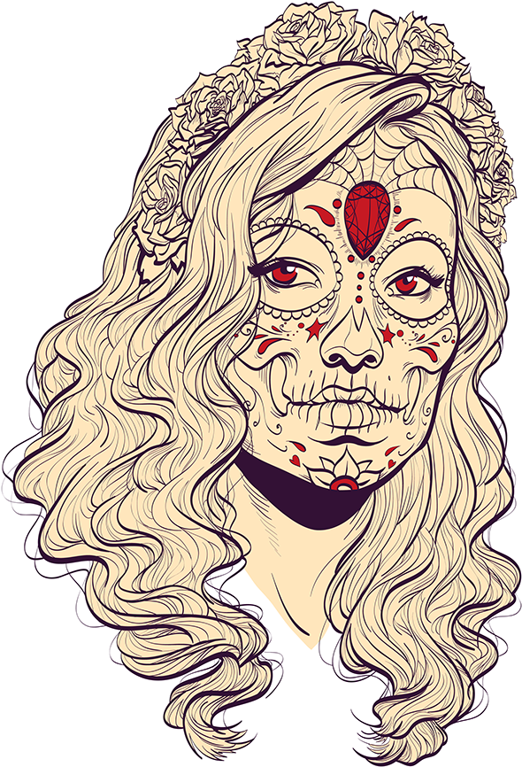 Dia De Los Muertos (600x927), Png Download