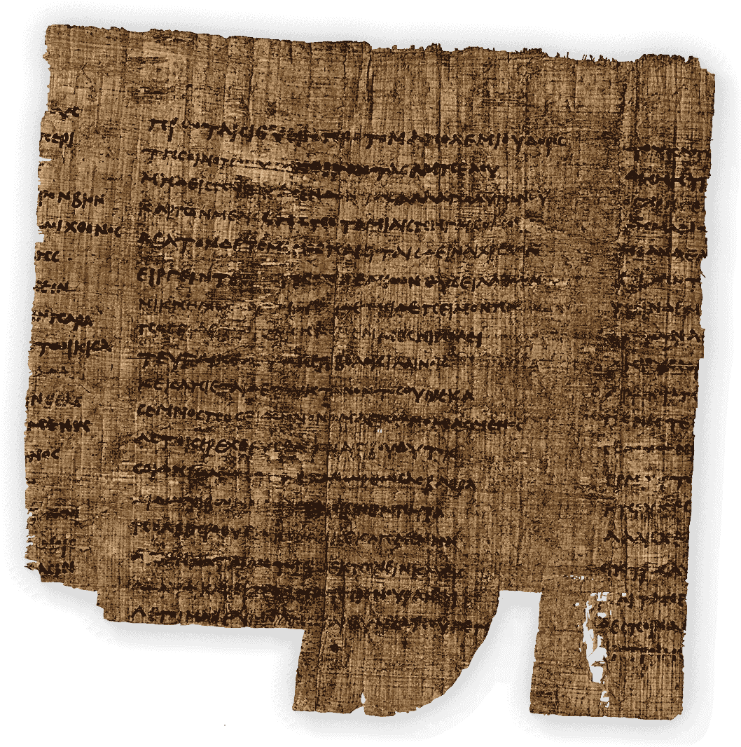Papyrus With Fragments Of The Tragedy “erechtheus” (1200x1100), Png Download