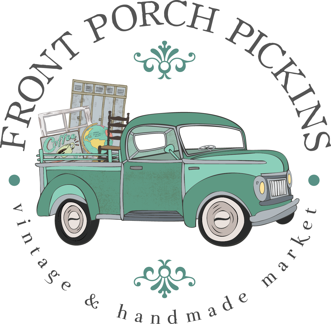 Front Porch Pickins Logo (1315x1287), Png Download