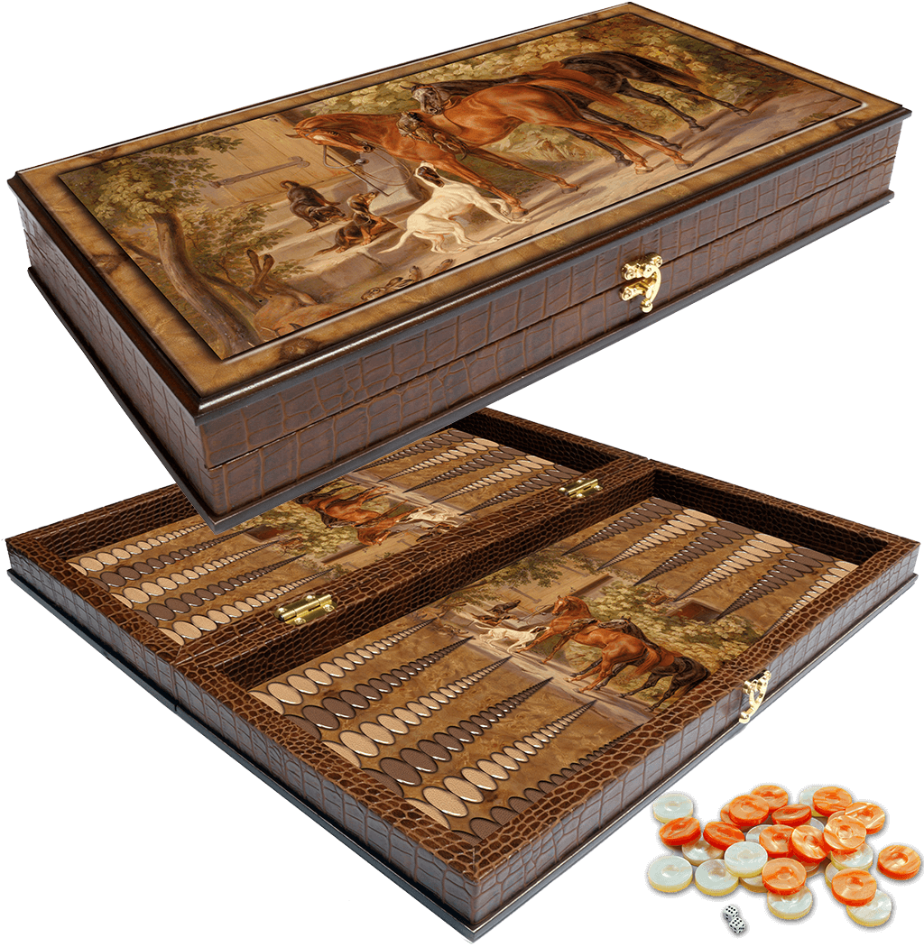 Leather Backgammon Set Porch (1024x1050), Png Download
