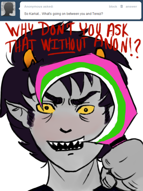 Anonymous Asked So Karkat (500x666), Png Download