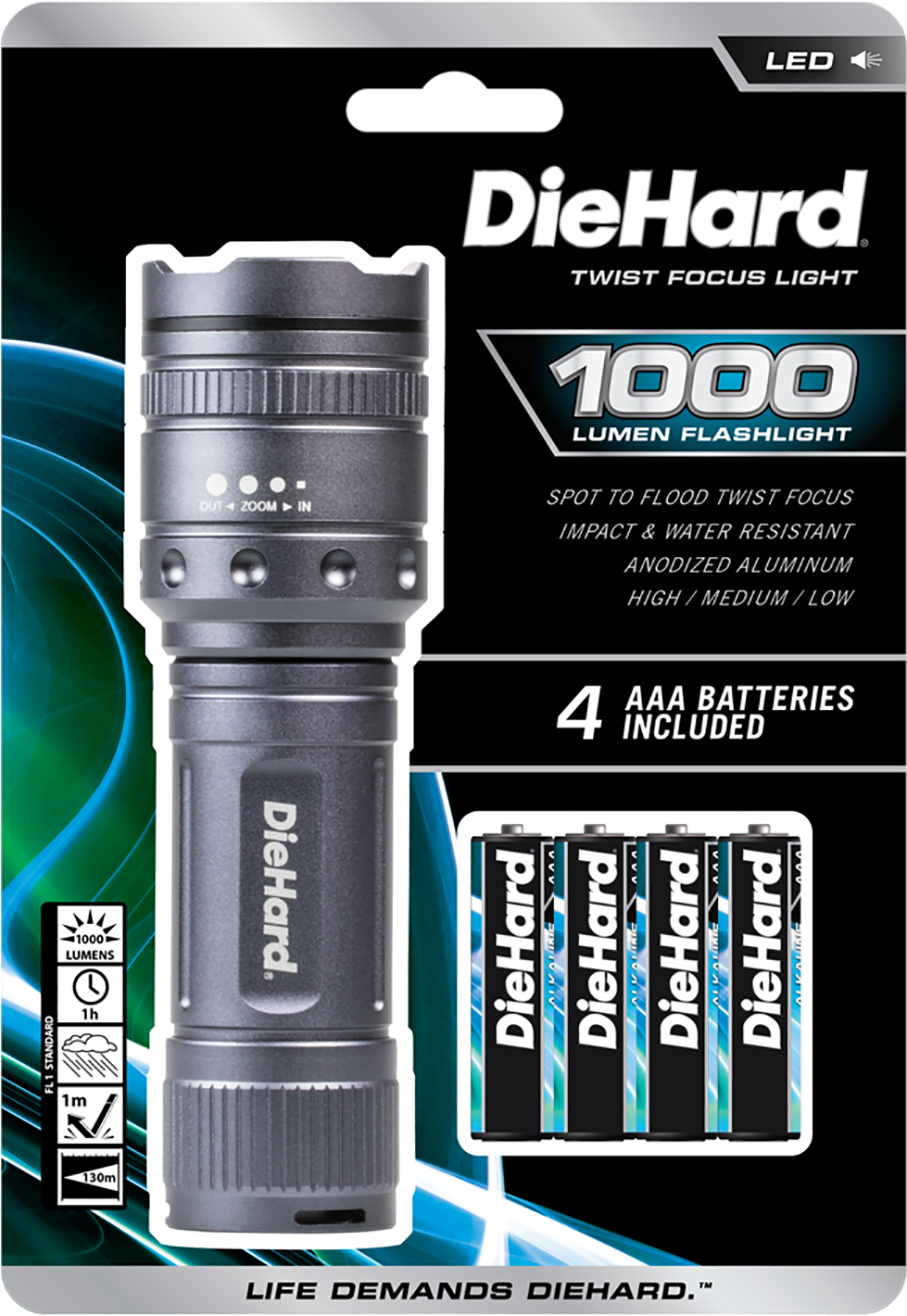 Diehard Twist Focus 1000 Lumen Flashlight (1500x1500), Png Download