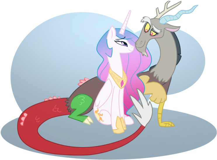 When We Were Young By Sajira, Mlp, Celestia And Discord (800x596), Png Download