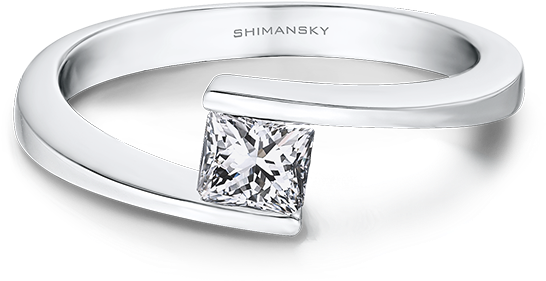 Shimansky My Girl Solitaire Overlap Engagement Ring (800x800), Png Download