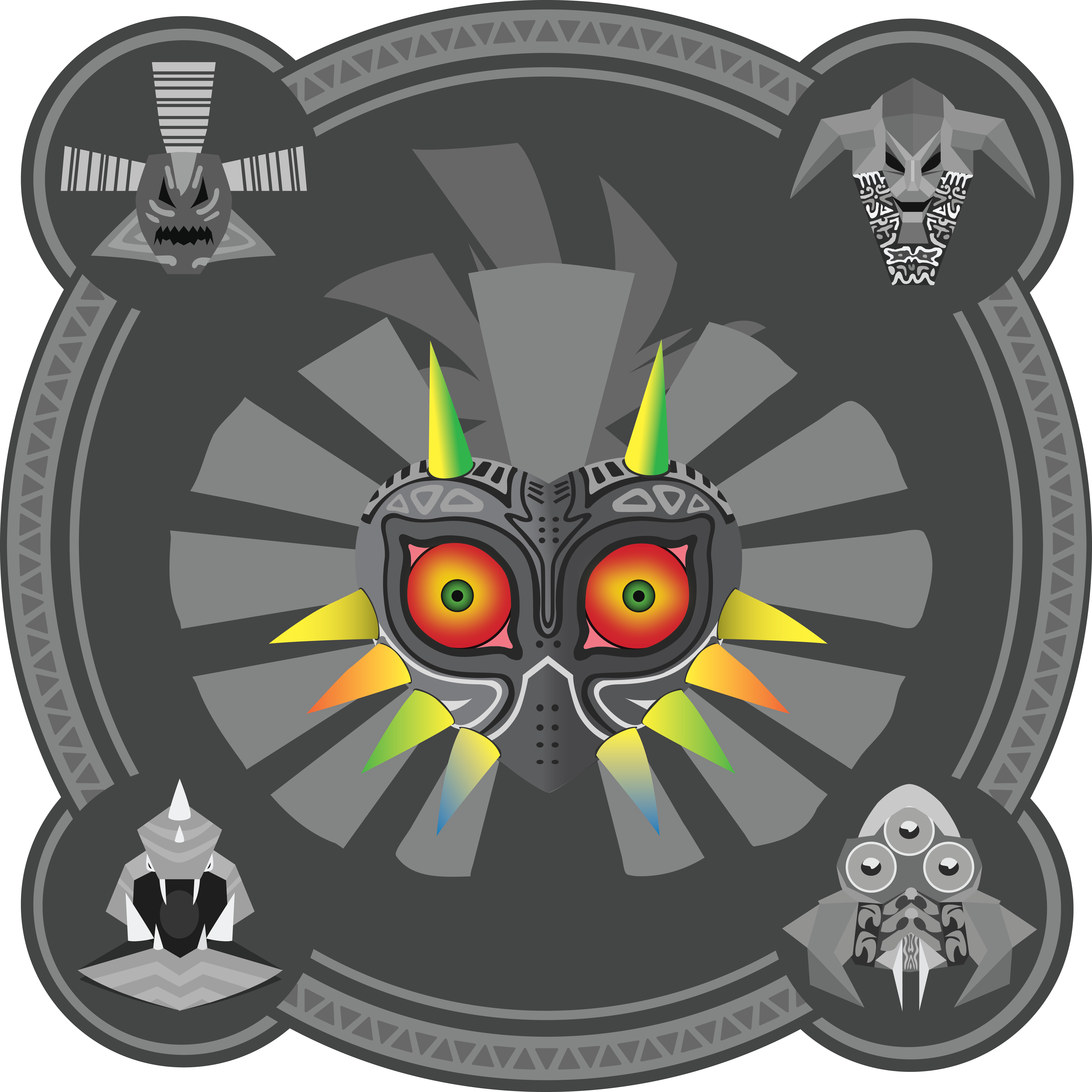 Fan Art[oc] Majora And The Four Beasts (7976x7976), Png Download