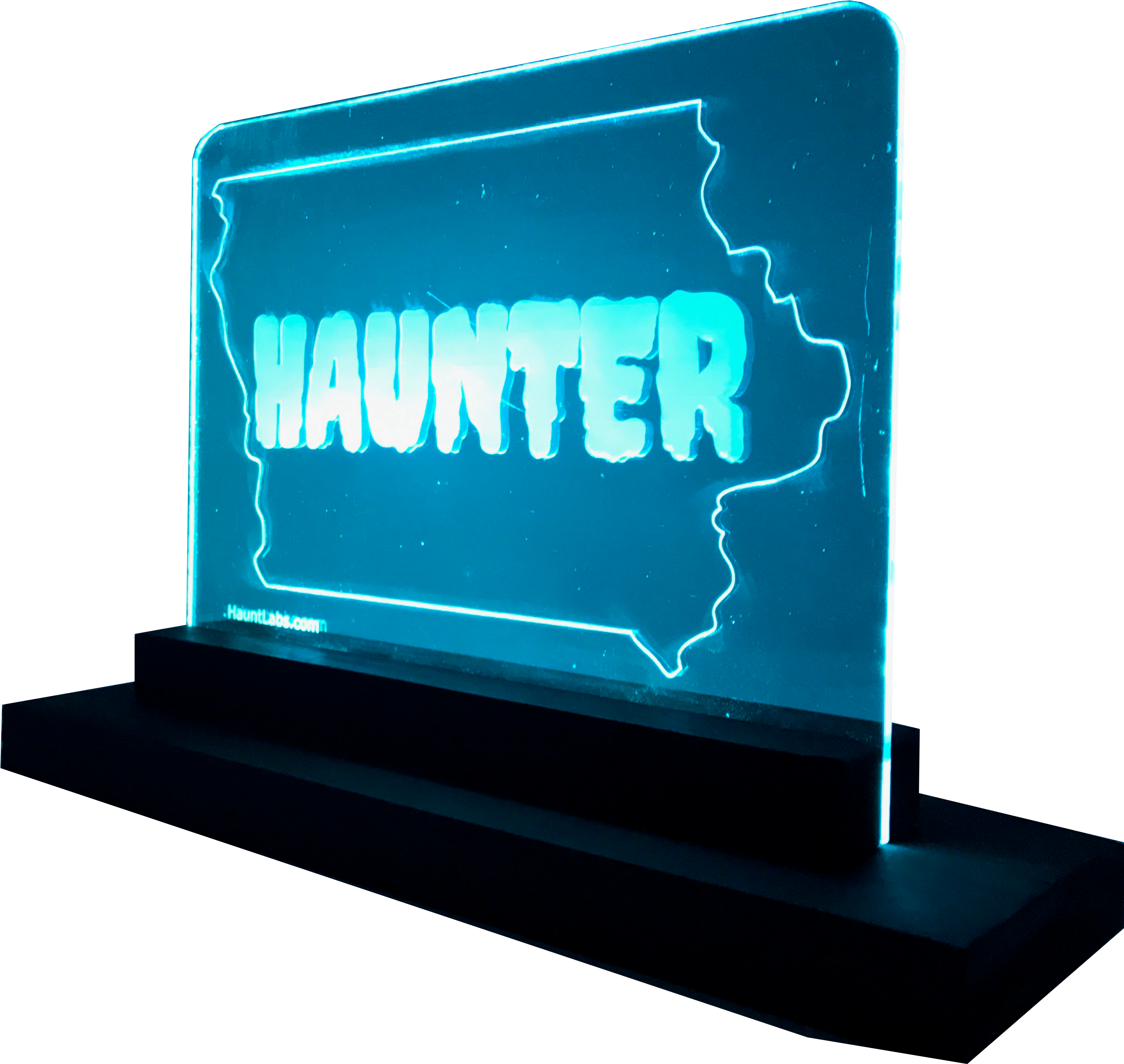 Haunter Illuminated Desk Sign- Multi Colored Rgb (2744x2640), Png Download